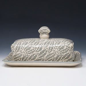 Butter Dish- Sage gray wheat