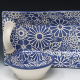 Serving Platter w/ bowl-cobalt blue