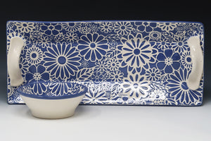 Serving Platter w/ bowl-cobalt blue