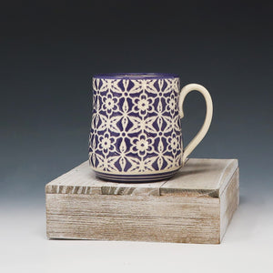 Mug 10oz-purple flower patch