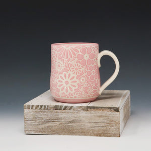 Mug 10oz- pink flowers