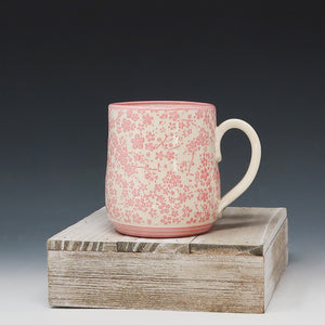 Mug 10oz- pink micro flowers