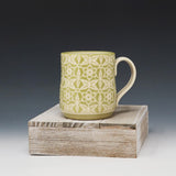 Mug 10oz-green flower patch