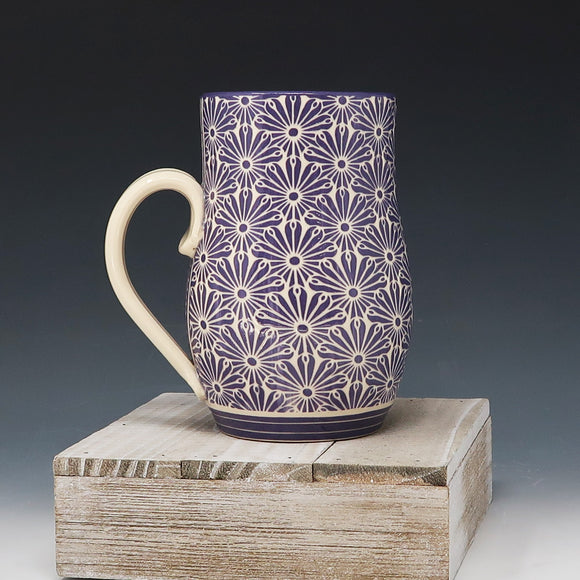 Mug 16oz- purple flowers