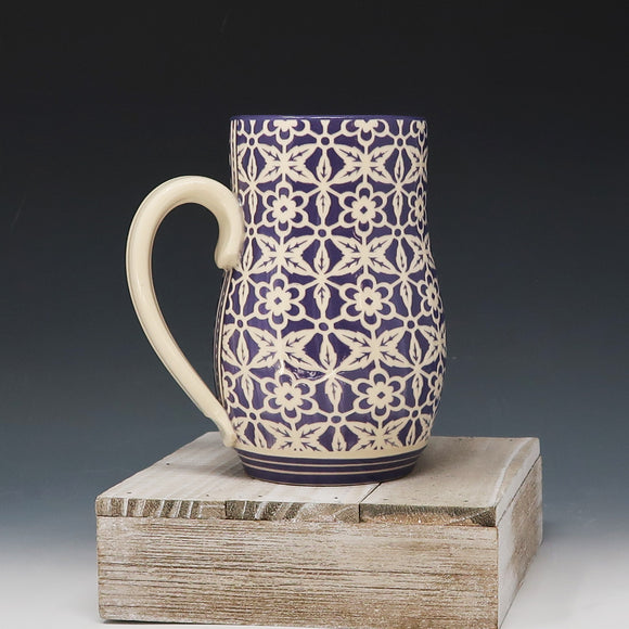 Mug 16oz- purple flower patch