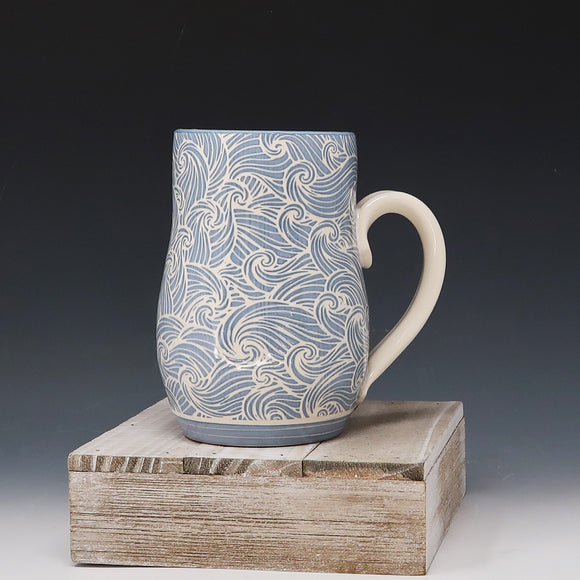 Mug 16oz- blue waves