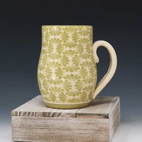 Mug 16oz- green ginkgo