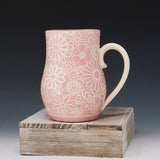 Mug 16oz- pink flowers