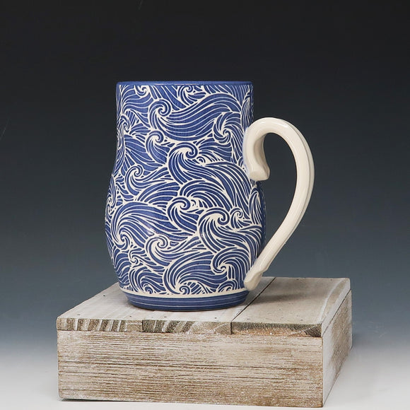 Mug 16oz- cobalt waves