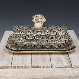 Butter Dish-black seigaiha