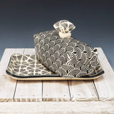 Butter Dish-black seigaiha