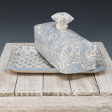 Butter Dish- blue waves