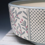 Bowl-sage gray berry pattern