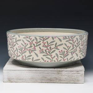 Bowl-sage gray berry pattern