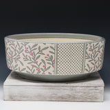 Bowl-sage gray berry pattern