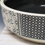 Bowl-Black clay with gold accents